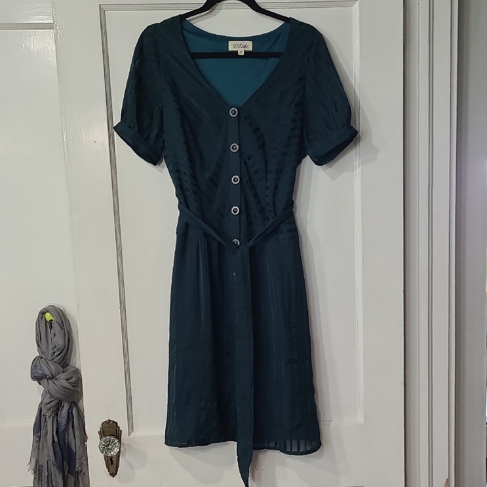 Anthropologie Deep Teal Midi Dress